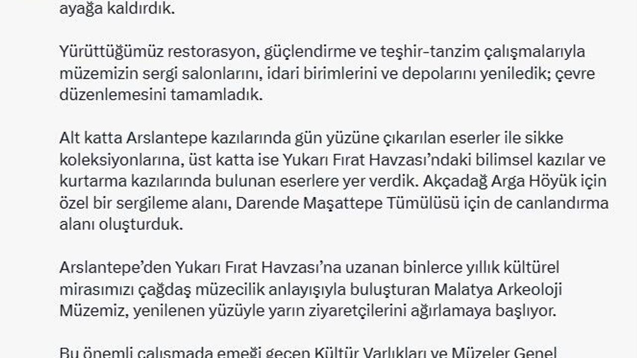 Malatya Müzesi Açılışı