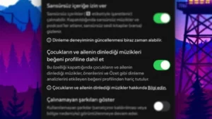 Spotify çocuk ayarı